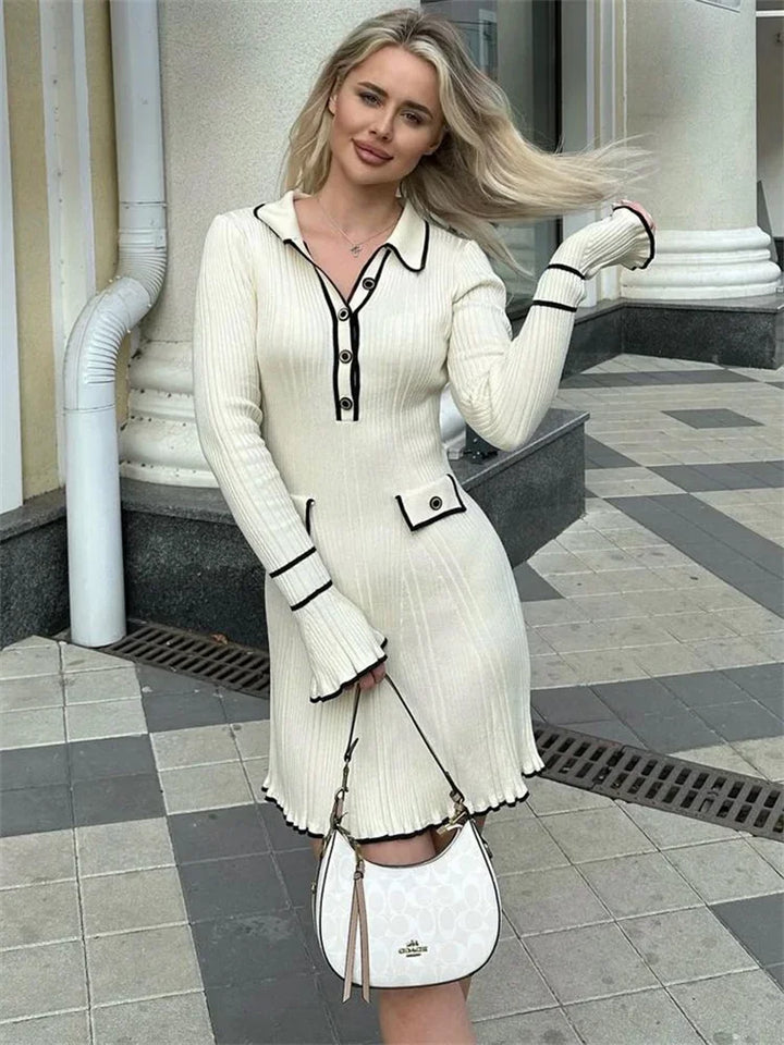 Knitted Maxi/Mini Dress with European Design - Marceline