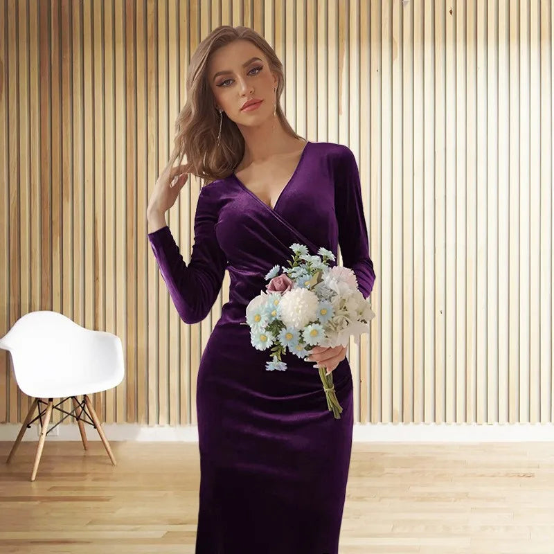 Velvet maxi dress - Nehora