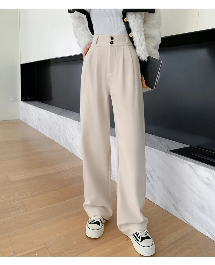 Tailored Wool Pants High Waist