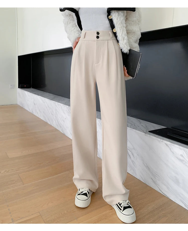Tailored Wool Pants High Waist