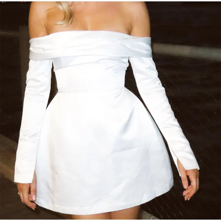 A-Line Mini Dress with Bare Shoulders - Miranda