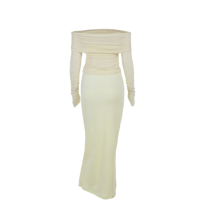 Two-piece set: maxi skirt and off-shoulder mesh top - Blina