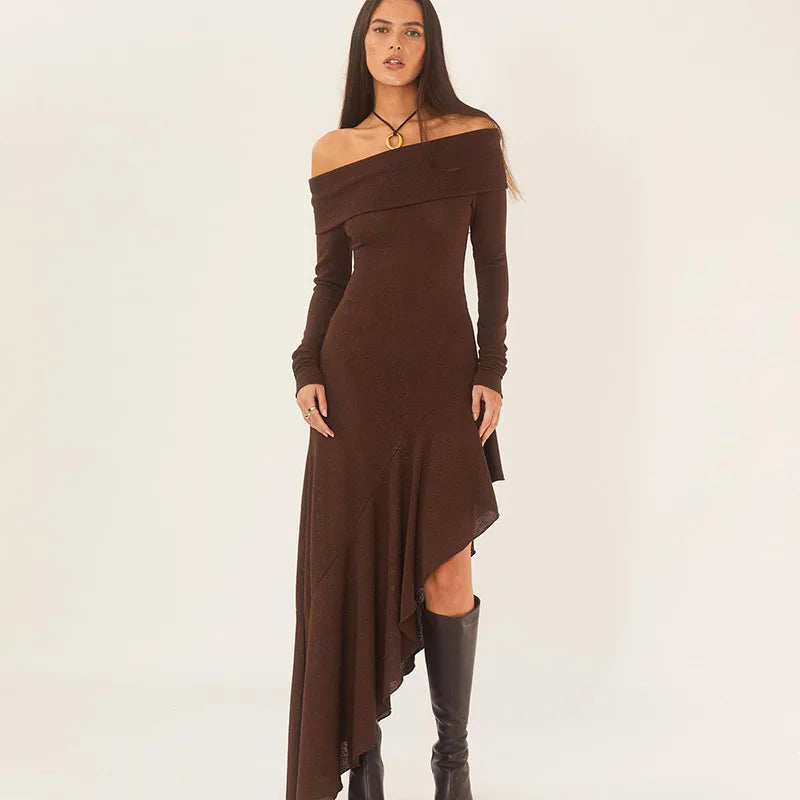 Maxi Dress with Off-the-Shoulder Design - Victoria