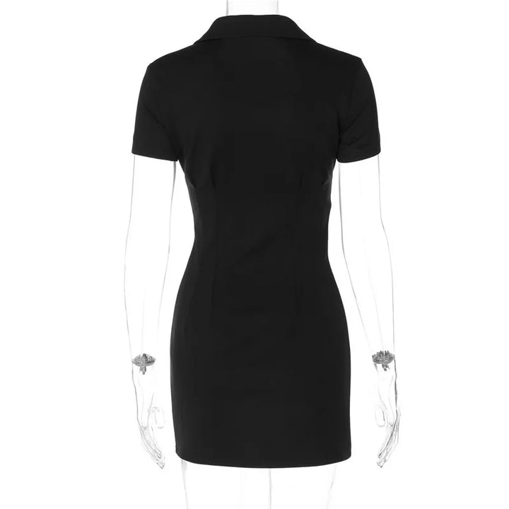 Tailored Mini Dress with Polo Collar - Patrisia