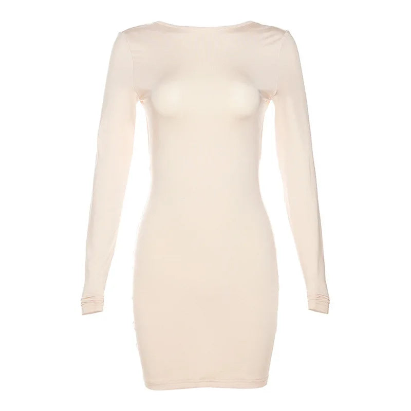 Fitted mini dress with open back - Malika
