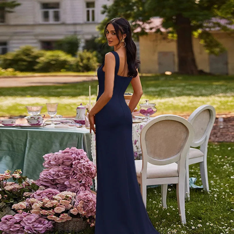 Elegant maxi dress with royal design - Diana