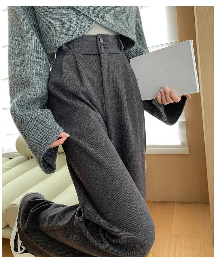 Tailored Wool Pants High Waist