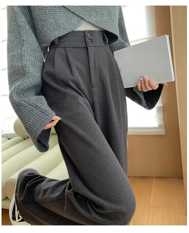 Tailored Wool Pants High Waist