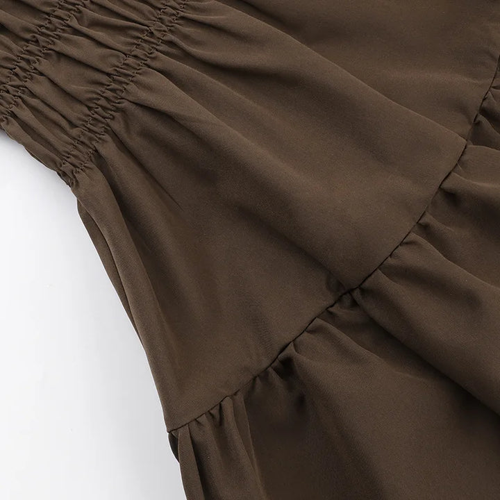 A-line ruffle mini dress, country style - Tiran