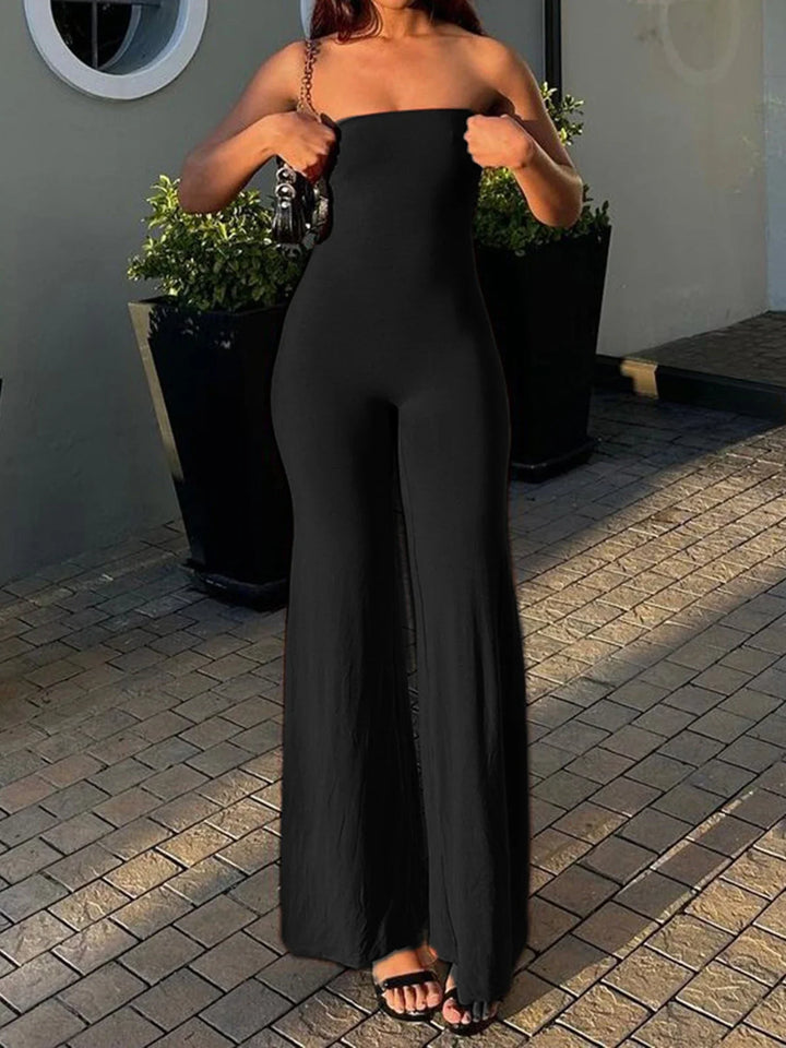 Strapless Jumpsuit with Wide Pants - Shasha