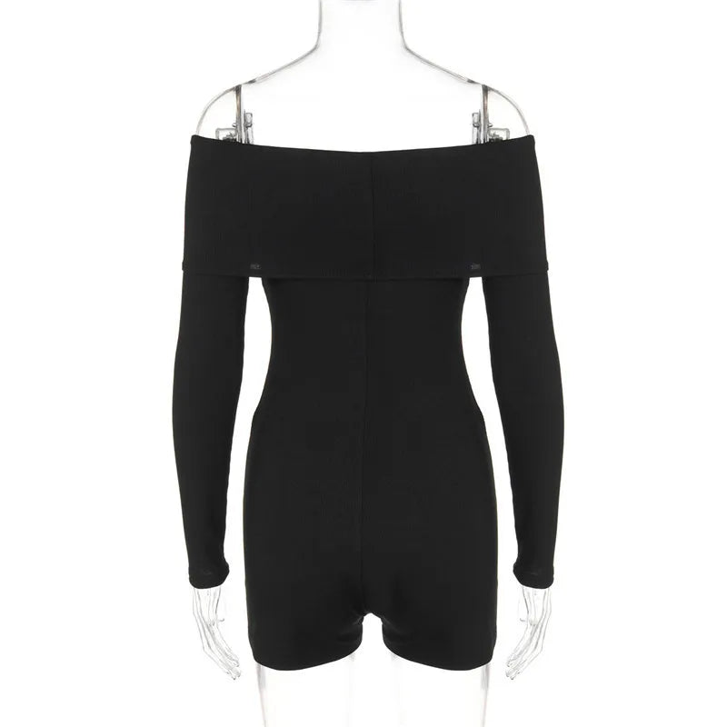 Knitted Off-Shoulder One-Piece Suit - Mai