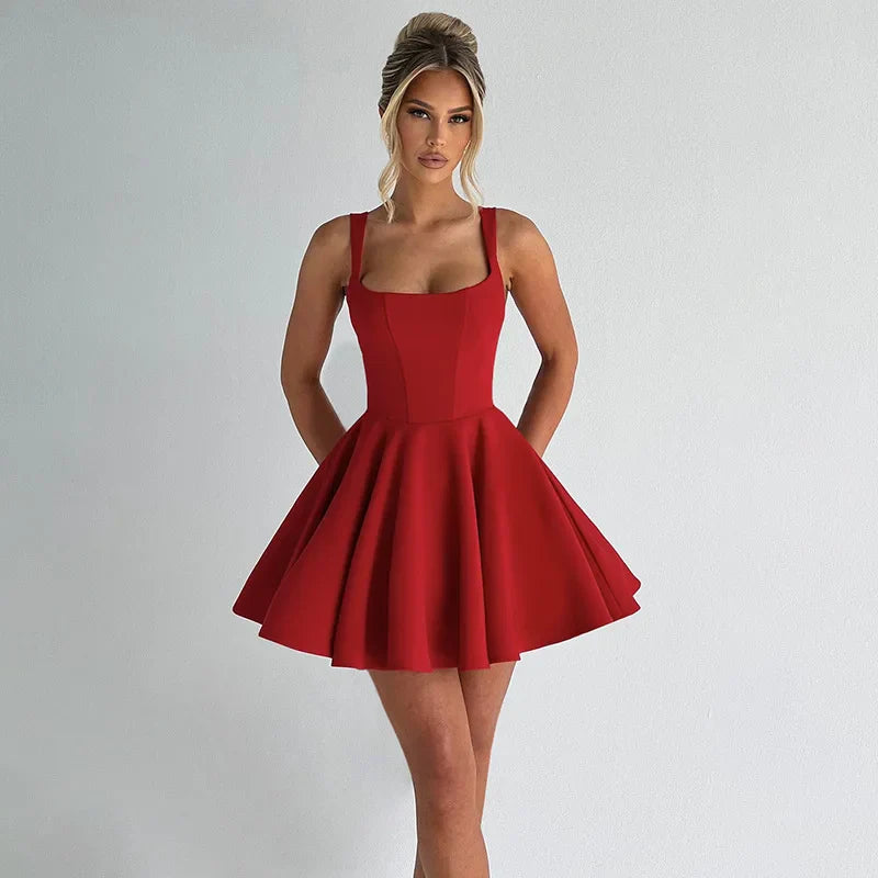 A-Line Mini Dress with Bow Detail - Emma