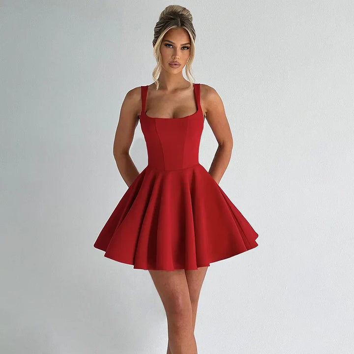 A-Line Mini Dress with Bow Detail - Emma