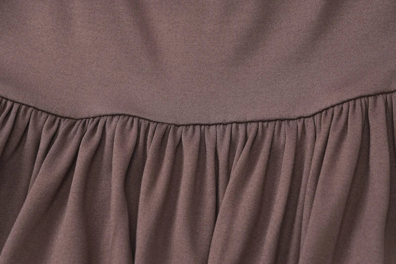 Maxi dress with pleats and tie boho chic design - Dalila