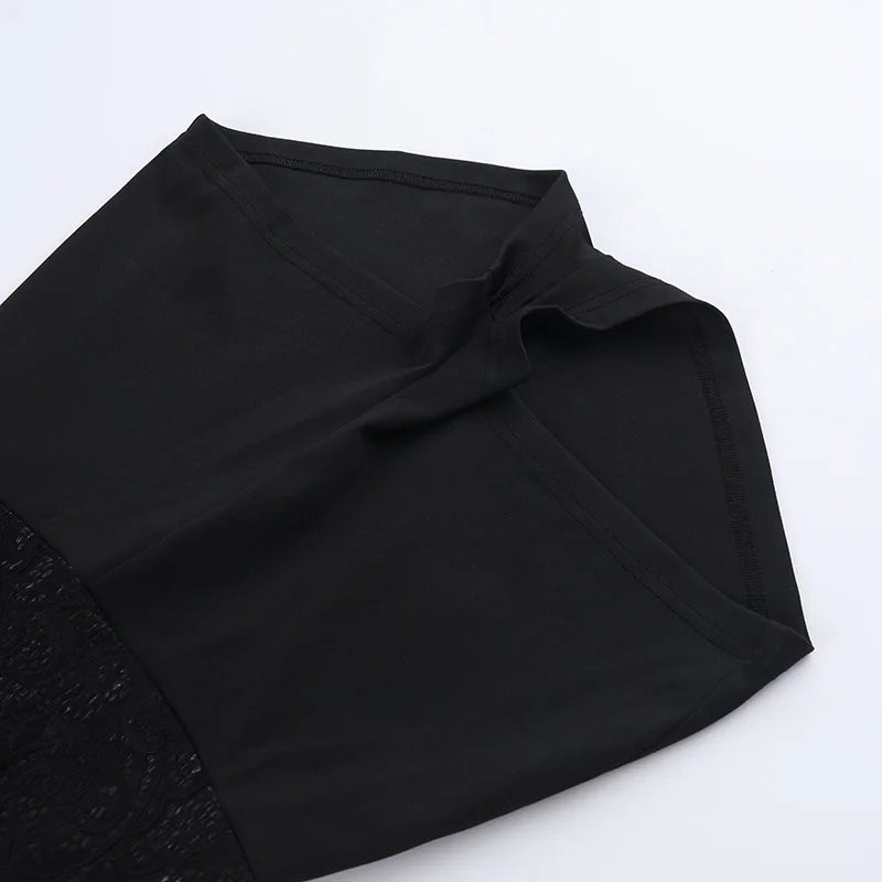 Short lace jumpsuit with long sleeves, hoop design, and open back - Hunter