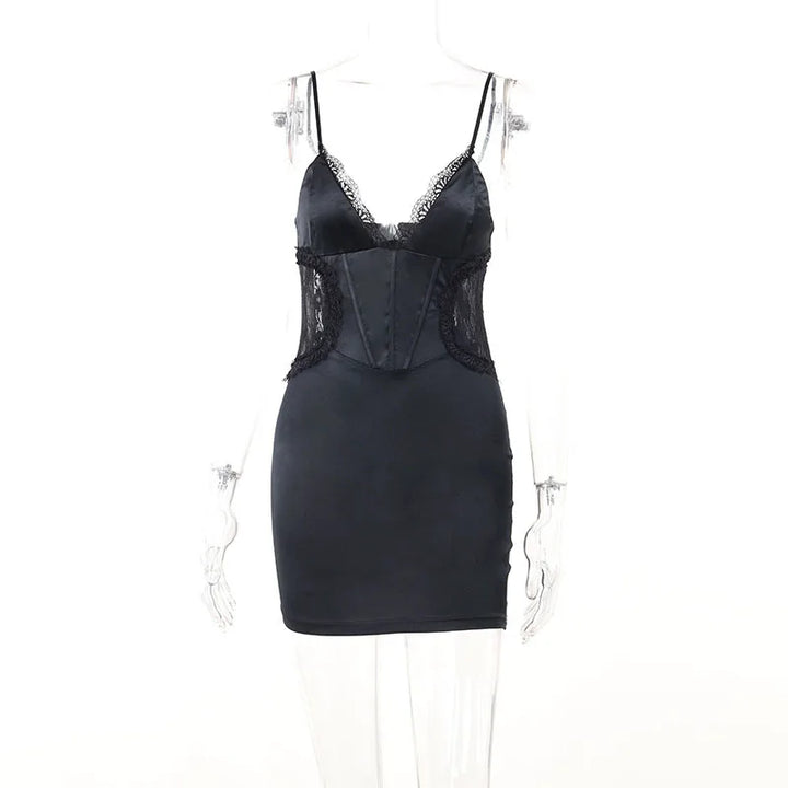 Mini Dress with Lace Inserts - Kylie