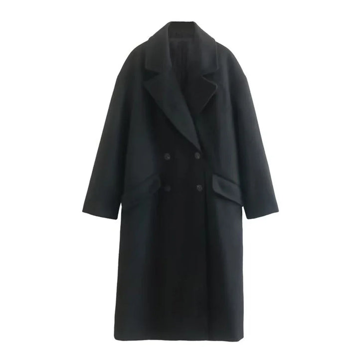 Long Tailored Wool Coat with Button Details - Paris
