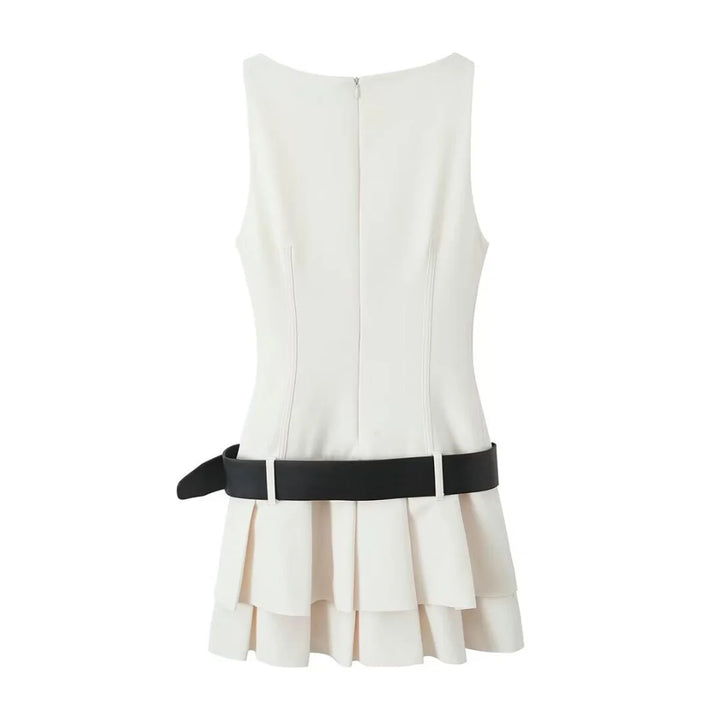 Fitted Mini Dress with Matching Belt - Serena