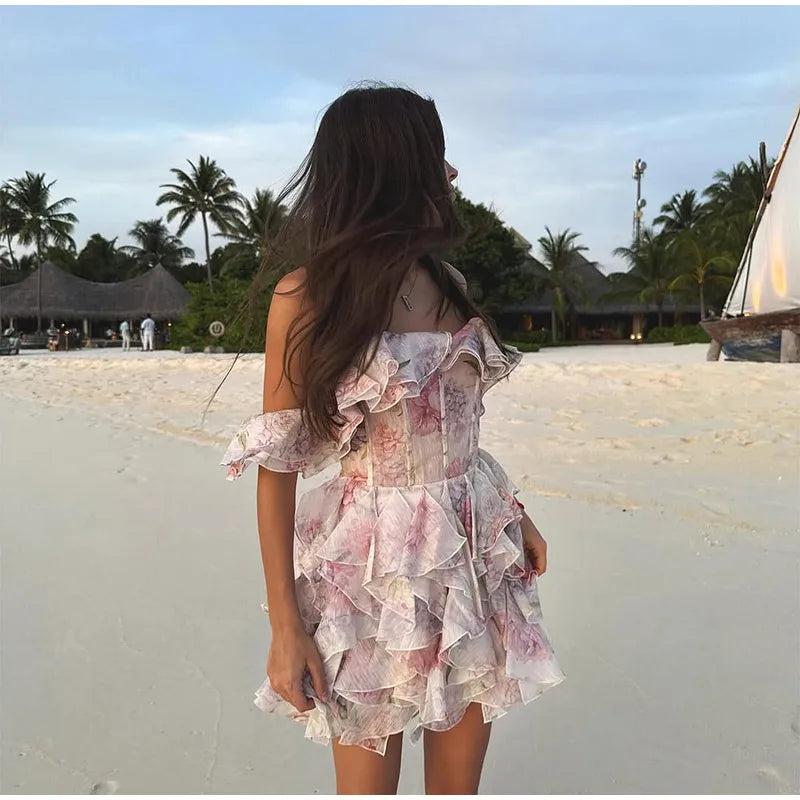 Floral Off-Shoulder Ruffled Mini Dress - Lisa