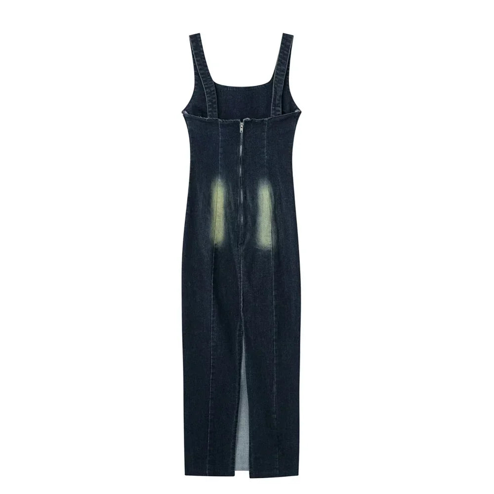 Fitted Denim Midi Dress - Ross