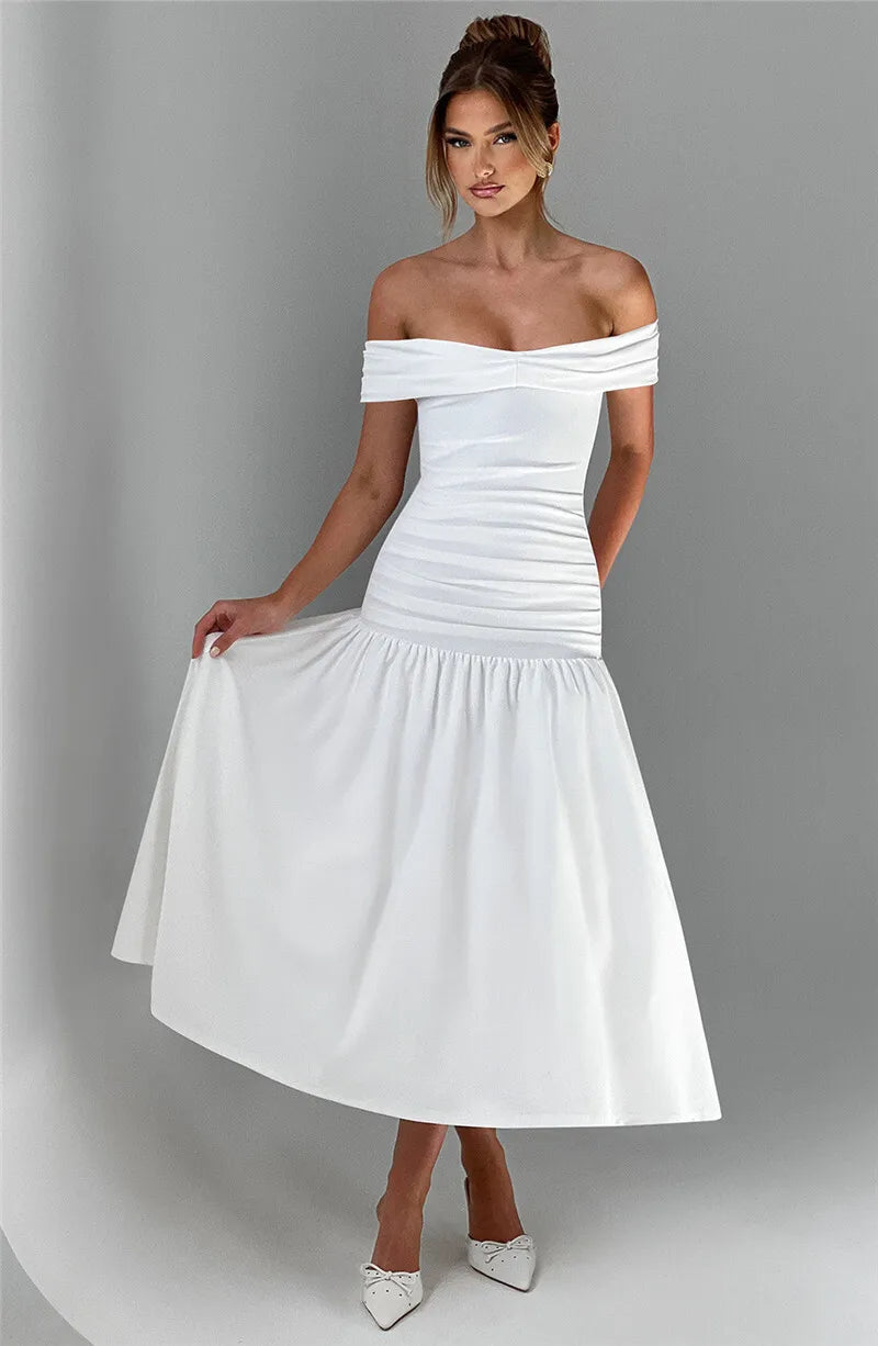 Maxi off-shoulder dress - Tehila