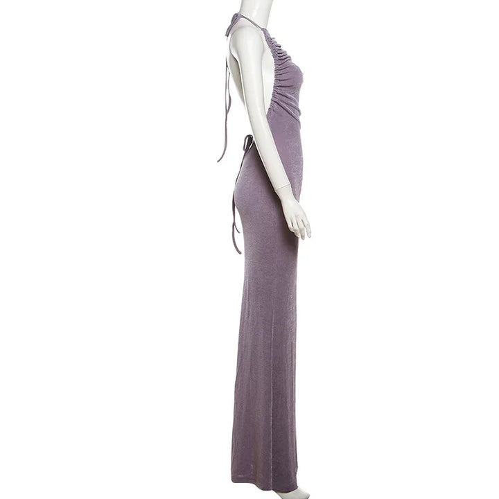 Maxi Dress with Open Back and Unique Design - Amalia