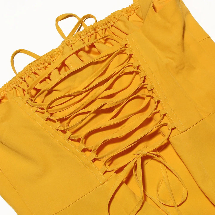 Summer Midi Dress with Rustic Design and Slit Decoration - Angelica
