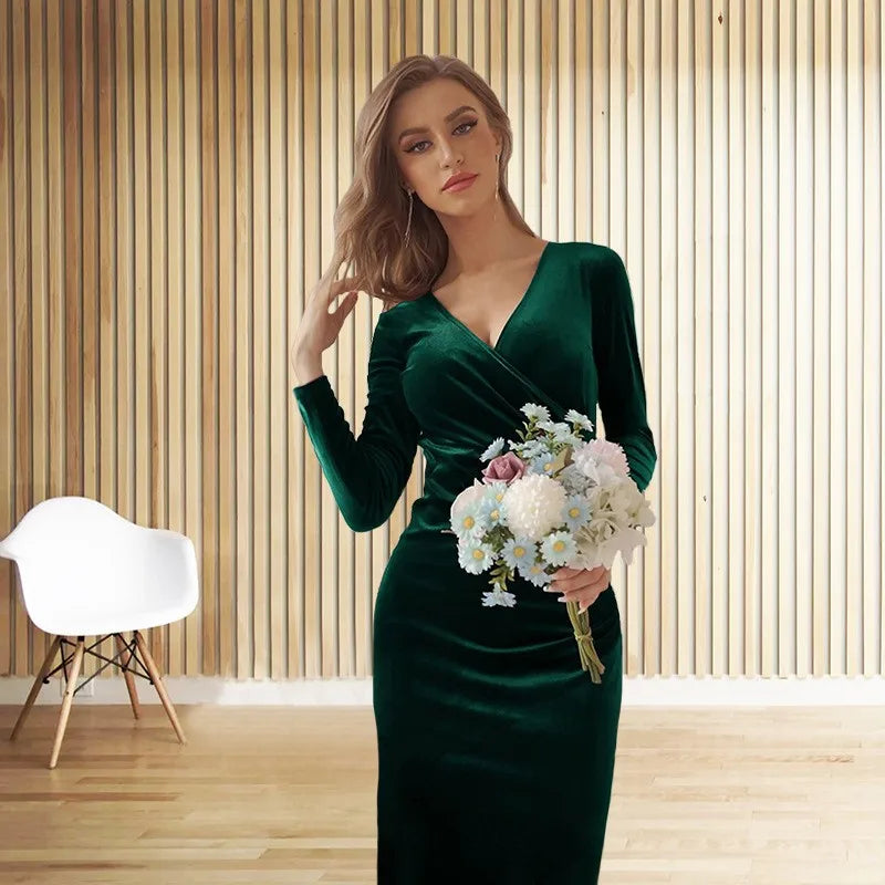 Velvet maxi dress - Nehora