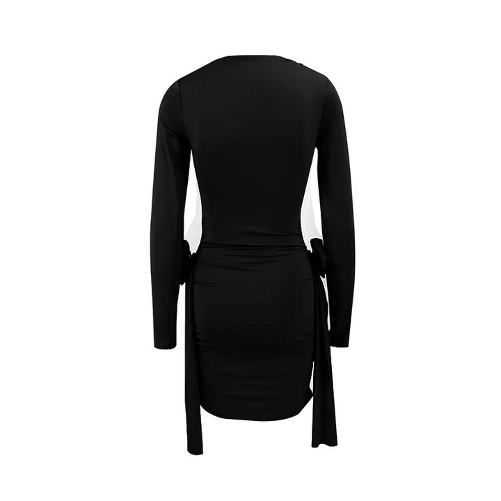 Mini dress with floral appliqué and ruffles - Orala