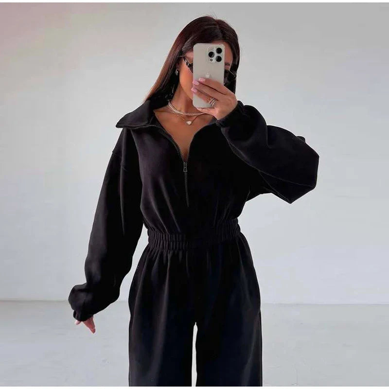 Winter Jumpsuit with Front Zipper - Frances