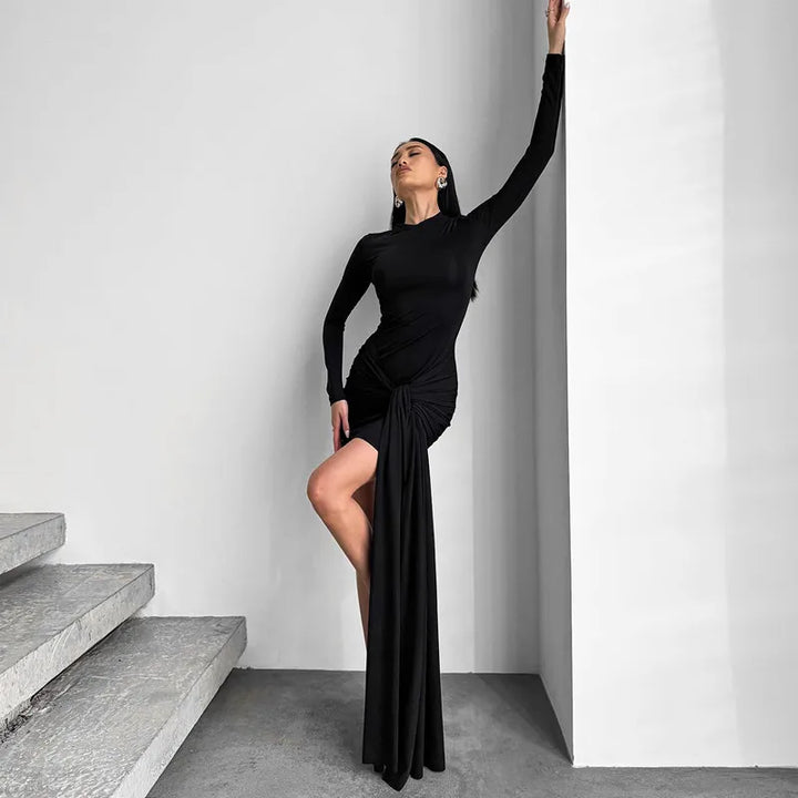 Mini dress with tie design and ruffles - Orna