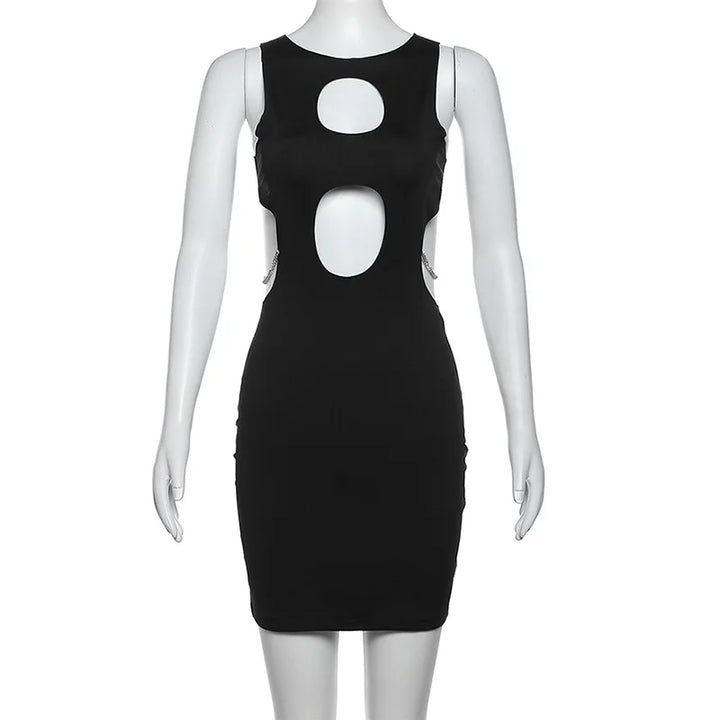 Mini Dress with Chain Detail and Cutouts - Agatha