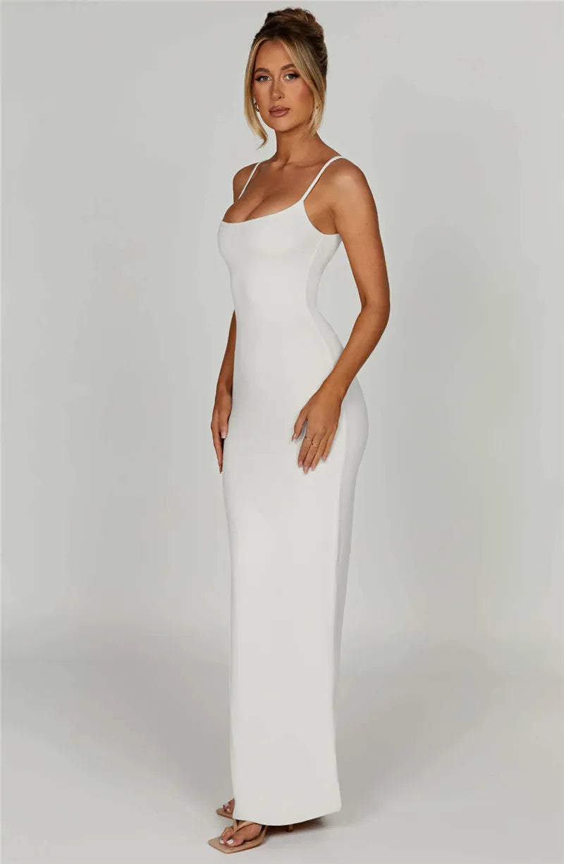 Fitted maxi dress with shaping fabric - Jordi