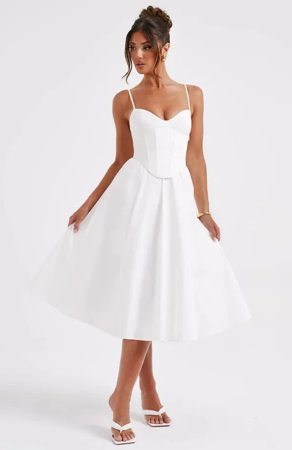 Midi Dress with A-Line and Classic Design - Nataly
