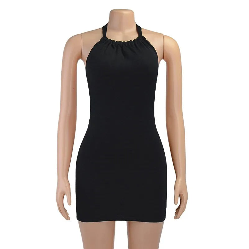 Mini dress with collar and open back - Donna