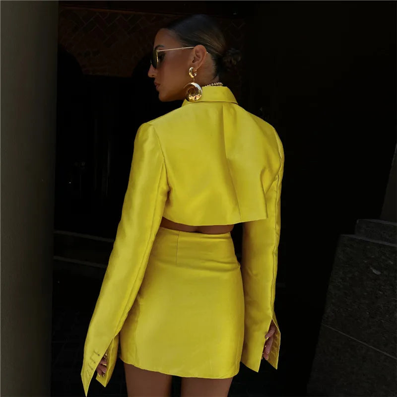 Tailored Two-Piece Suit with Mini Skirt - Lainy