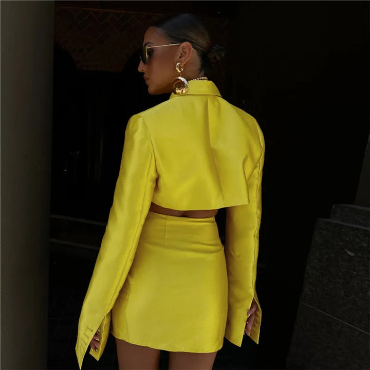 Tailored Two-Piece Suit with Mini Skirt - Lainy