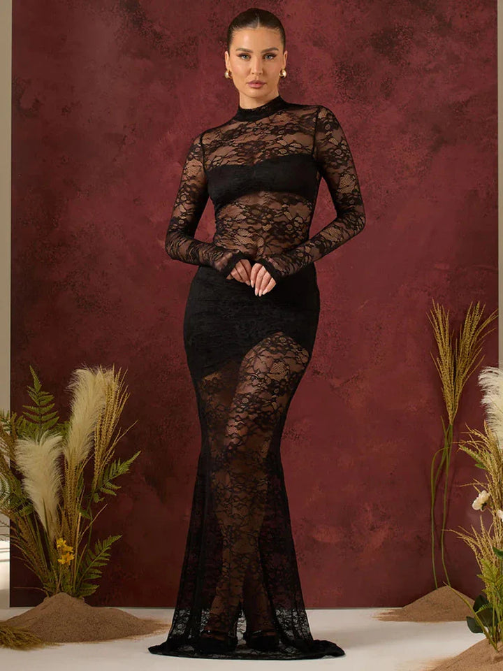 Two-piece lace set bodysuit and maxi skirt - Angelica