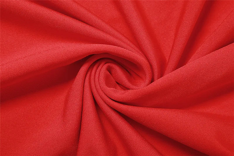 Elegant maxi dress with turtleneck and open belly - Rojo