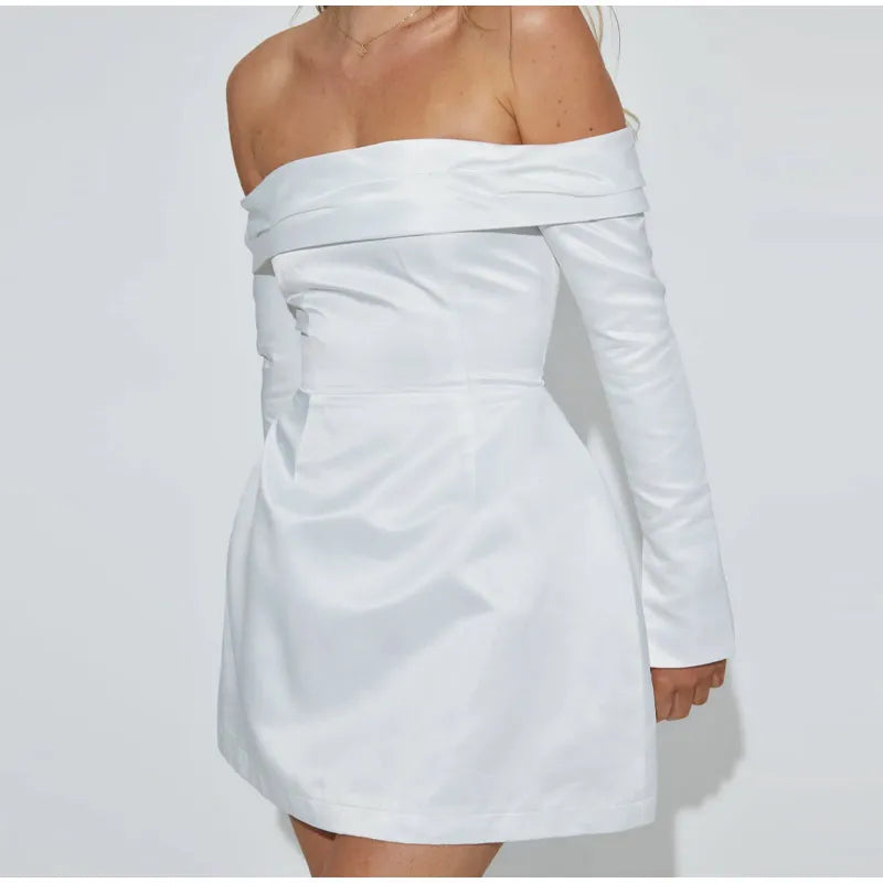 A-Line Mini Dress with Bare Shoulders - Miranda
