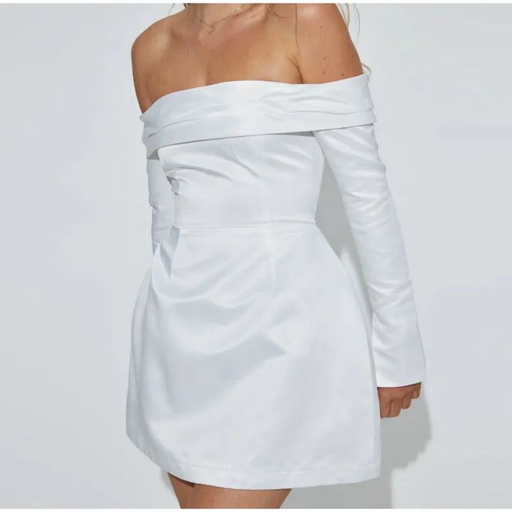 A-Line Mini Dress with Bare Shoulders - Miranda