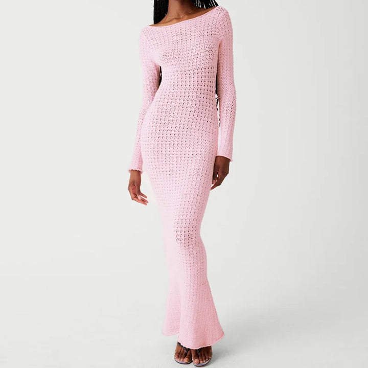 Knitted Maxi Dress with Open Back - Elena