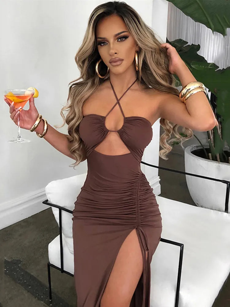 Dress with Deep Slit - Ariel