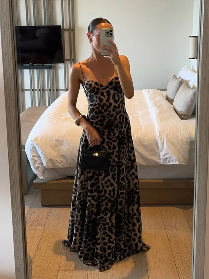 Leopard Print A-Line Maxi Dress - Milani