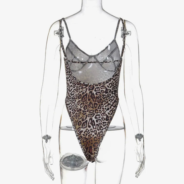 Leopard Print Tank Bodysuit - Tay