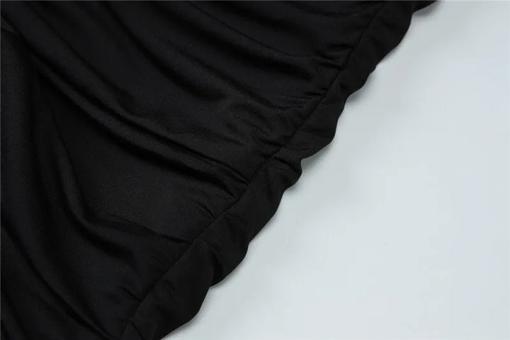 Turtleneck open-back maxi dress with ruching decoration - Ilayil