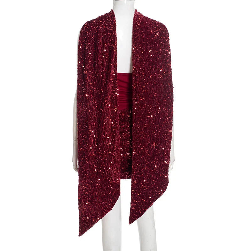 Mini dress with sequin design and scarf detail - GIGI