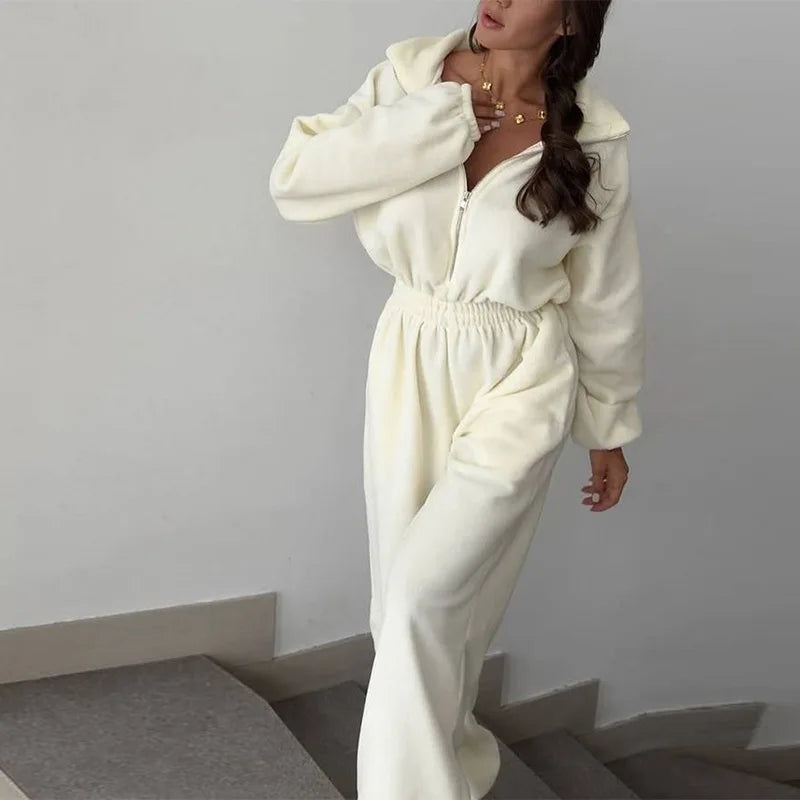 Winter Jumpsuit with Front Zipper - Frances