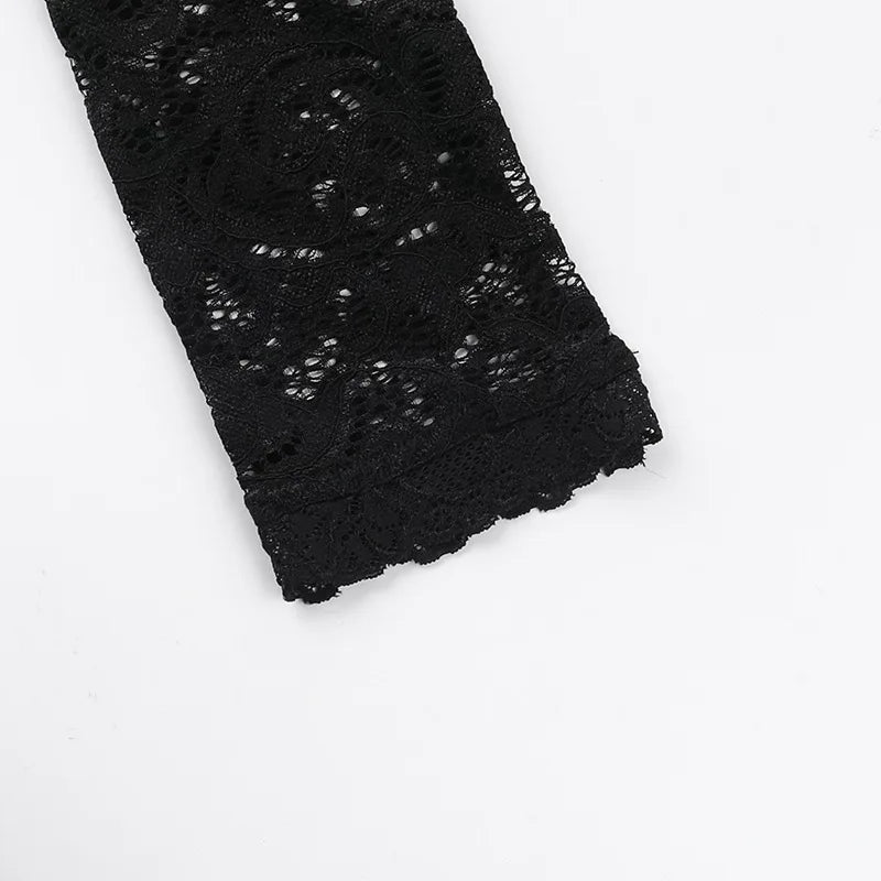 Fitted Lace Mini Dress with Satin Detail and Pin Closure - Olive