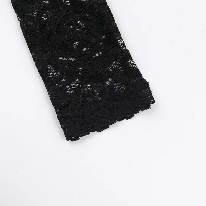 Fitted Lace Mini Dress with Satin Detail and Pin Closure - Olive